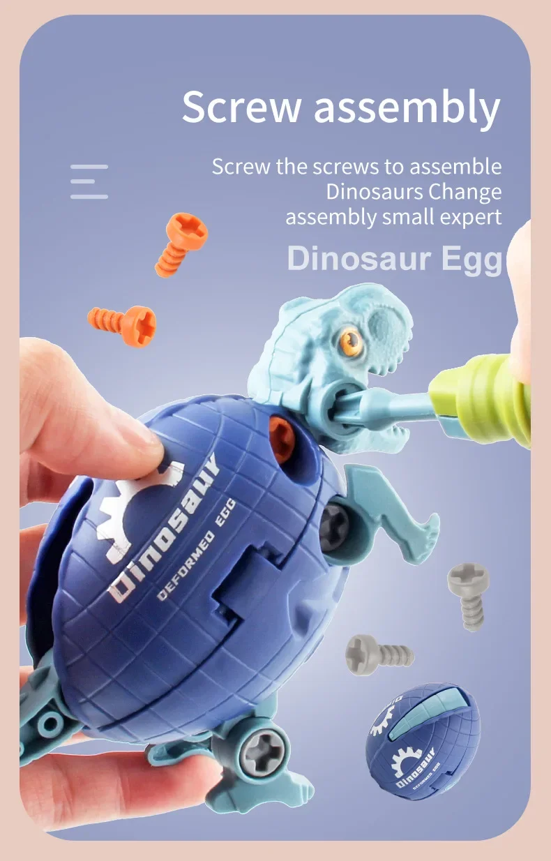 DIY Disassembly Assembly Dinosaur Toy Set Screw Nut Combination Assembling Dinosaur Model Educational Toy For Children Kids Gift