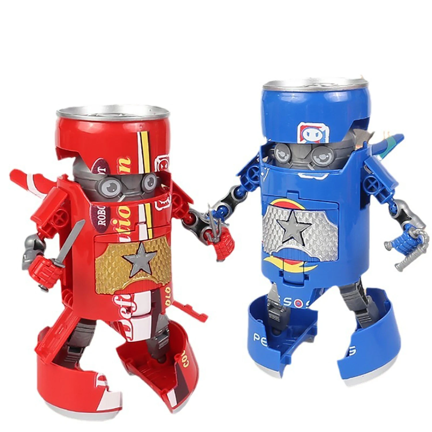 Shape transformation warrior children's puzzle soda drink robot DIY transformation into creative toy 3