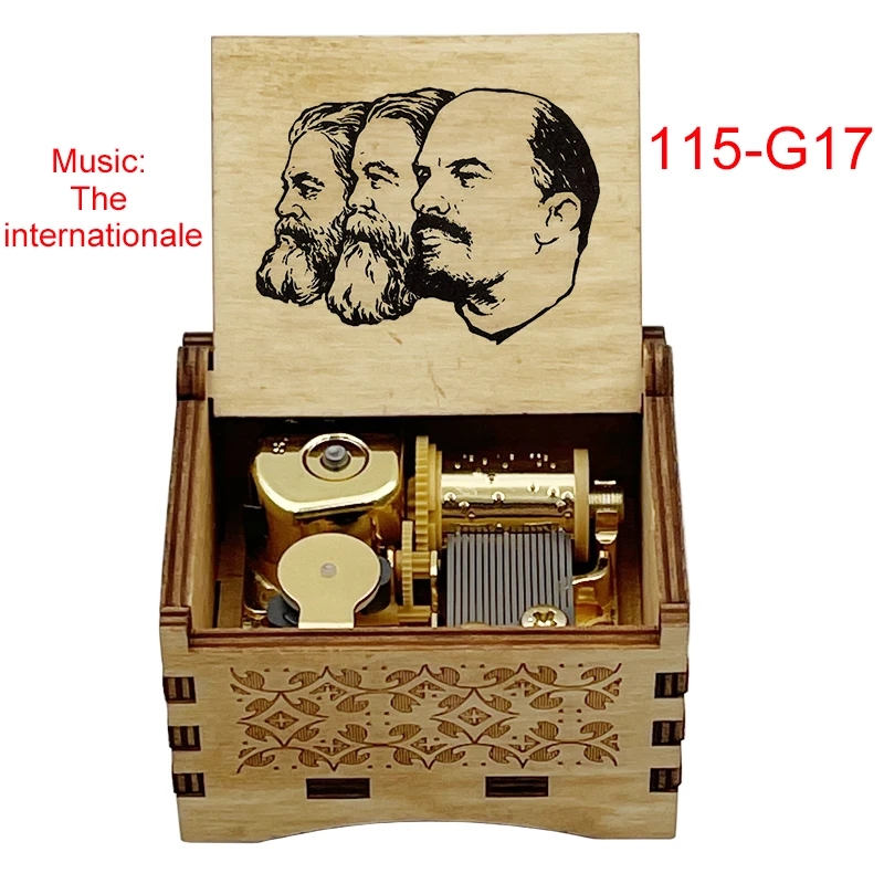 The Internationale Music Box Mechanism Golden Wind Up Delicate Students Kids Friends Grandfather Christmas New Year Gifts