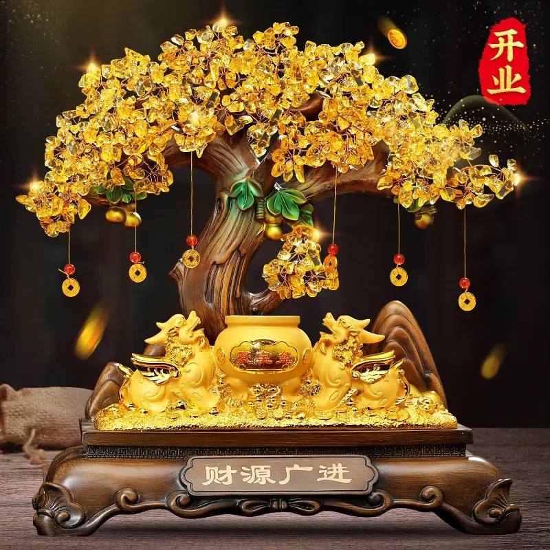 

Fortune Decoration Chinese Feng Shui Pachira Macrocarpa Fortune Decoration Cashier Opening Gift Crafts