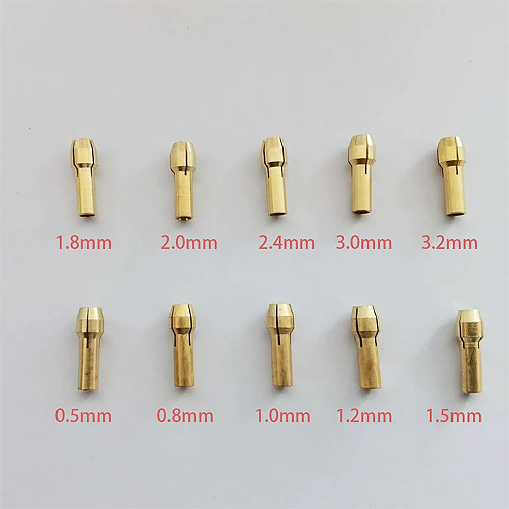 10 Teile/satz Bohrfutter Adapter 0,5mm-3,2mm Mini Bohrfutter Für Dremel Chuck Adapter Micro Collet Messing für Power Dreh Werkzeug – Detail 7