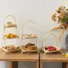 1/2/3 Layer Handwoven Fruit Basket Food Basket Decorative Standing Tray Bamboo Serving Tray Bamboo Storage Basket for Kitchen 5