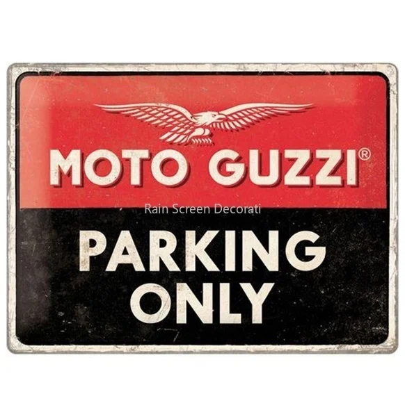 

Moto Guzzi Parking Only Tin Sign Metal Tin Sign Cheap Tin Metal Signs Bar Poster 3d Wall Sticker Personalized Metal 1