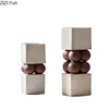Square Cylinder Ceramic Vase Desk Decoration Artificial Flower Decorative Flowers Arrangement Floral Vases Room Aesthetic Decor 1