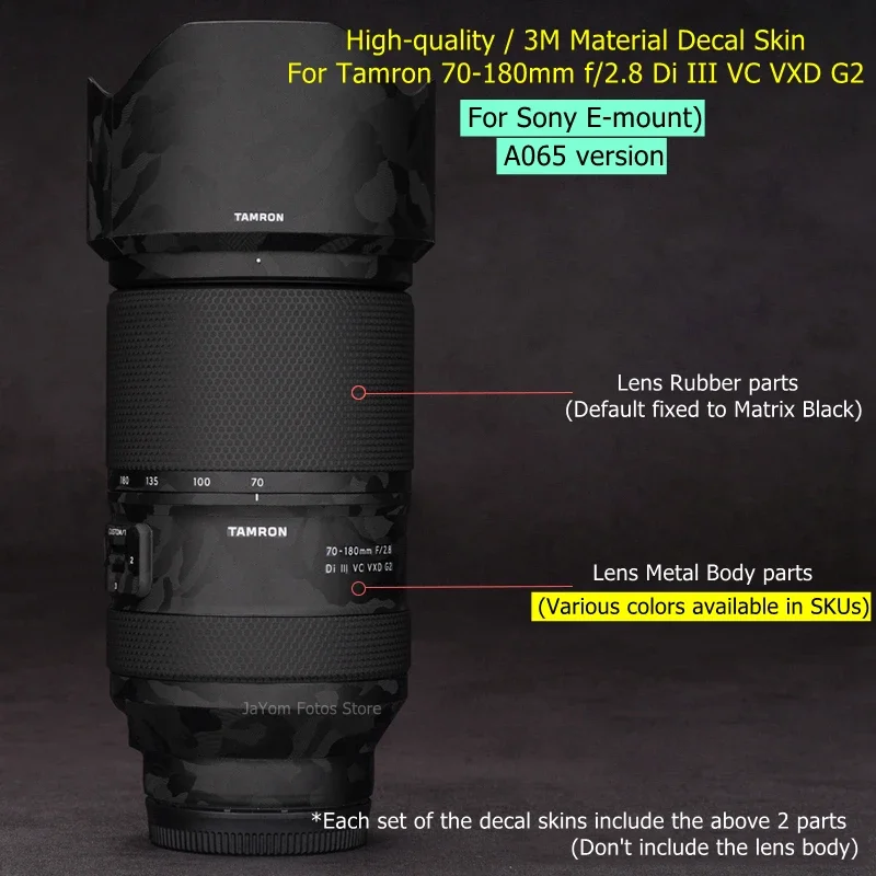 For Tamron 70-180mm F2.8 G2 A065 For Sony E Mount Decal Skin