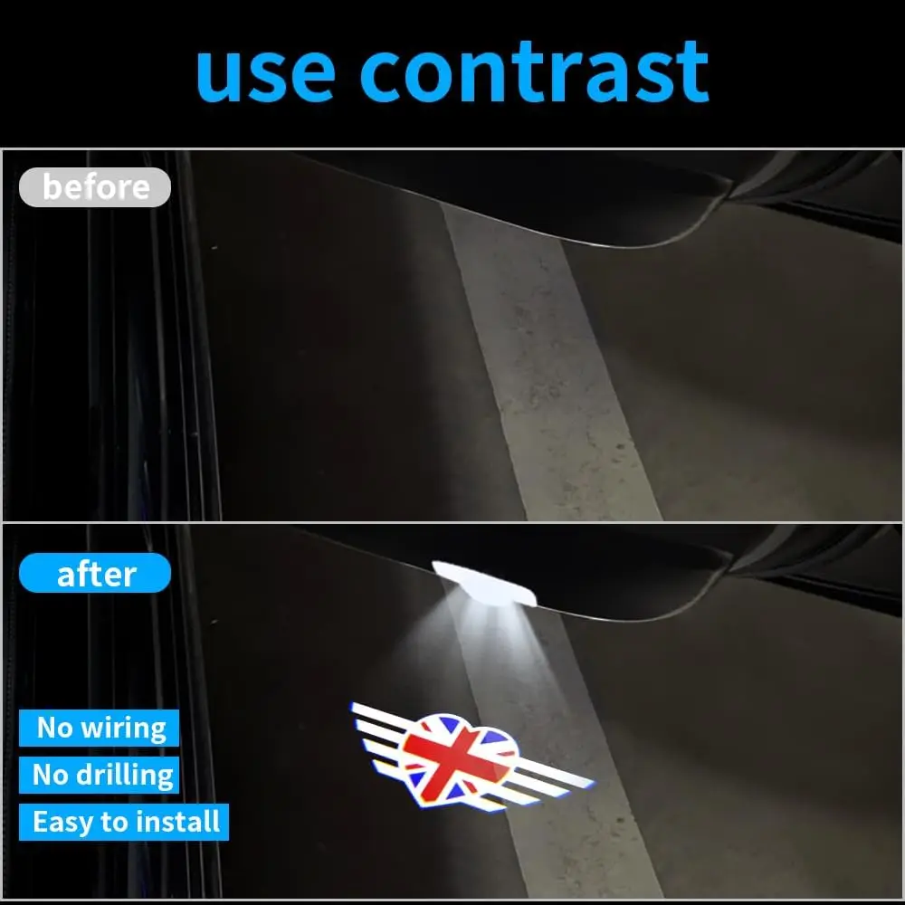2 LED the door sign light by projector laser accessories compatible with the MINI r55 / r56 / r57 r58 r59 r60 r51 f54