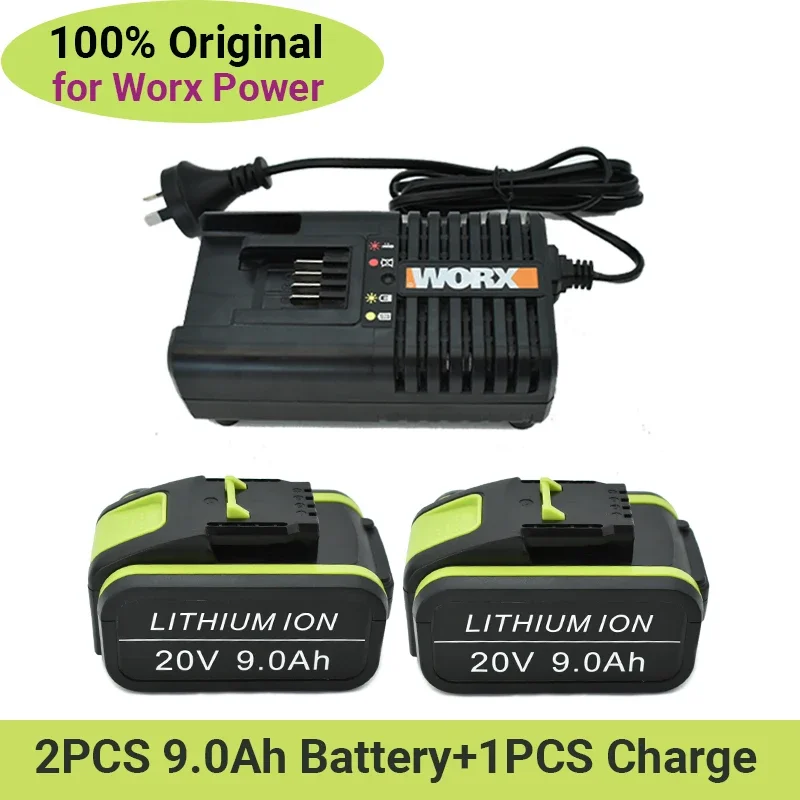 Replacement Of WORX 20V 9Ah Rechargeable Lithium Battery Electric Tool WA3551 WA3553 WX390 WX176 WX178 WX386 WX678 With Charger