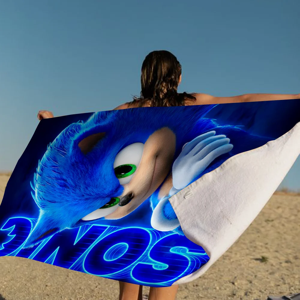 Supersonic-S-Sonic-Game Classic Movie Beach Towel Cartoon Cute Summer Kids Large Bath Pool Beach Towel Microfiber Absorbent 2