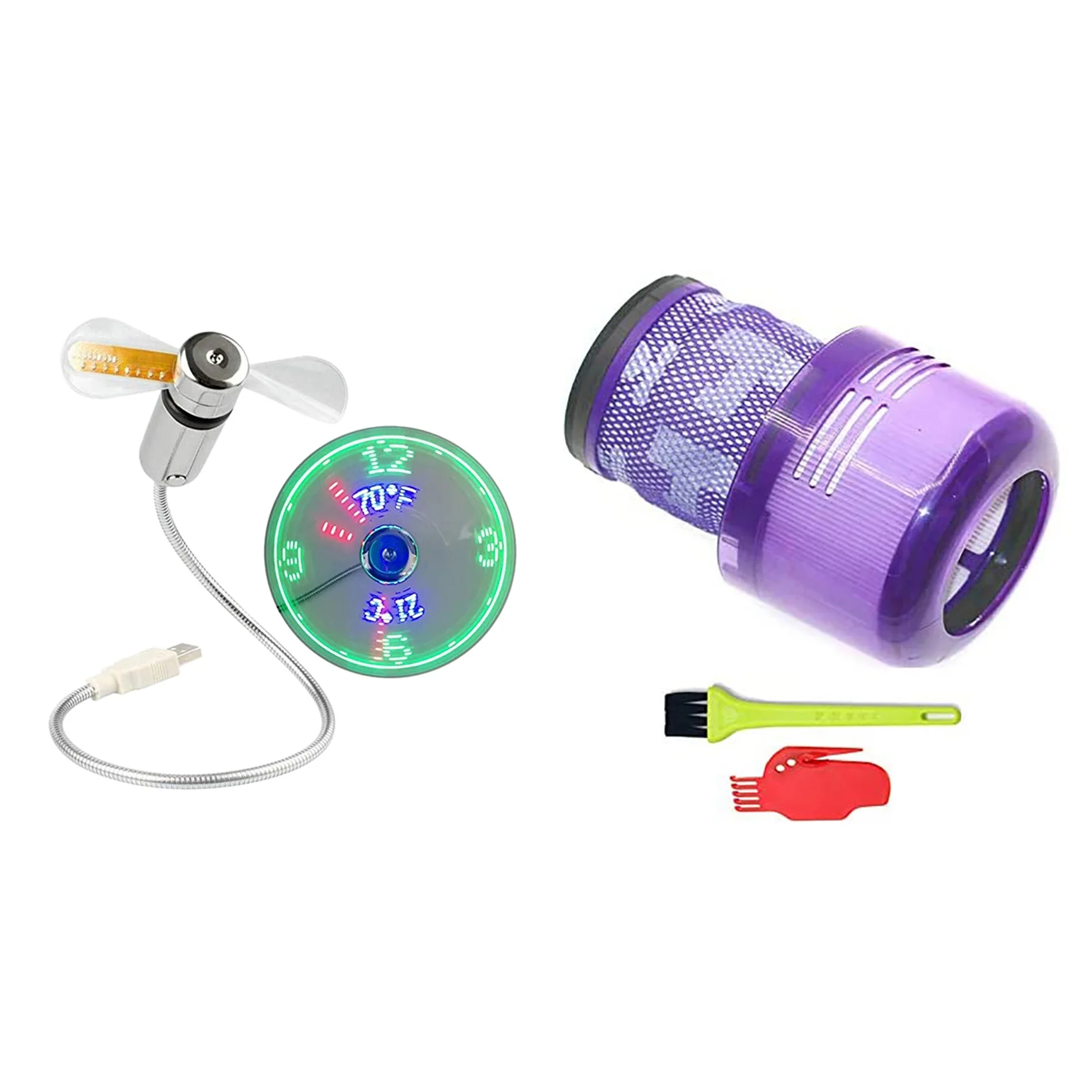 

USB Fans Time and Temperature Display Creative 3 Pack with Filters for Dyson V11 Replacements Part Vacuum Filter Kit