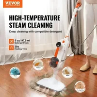 VEVOR Steam Mop Sweeper, 8-in-1 Hard Wood Floor Cleaner with 7 Replaceable Brush Heads,with 2 pcs Machine Washable Pads 2