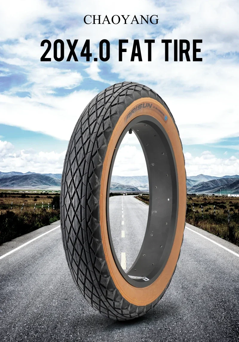 Powerful Fat Tire Ebike Tire 20x4.0 With 60TPI Puncture Proof Snow Traction