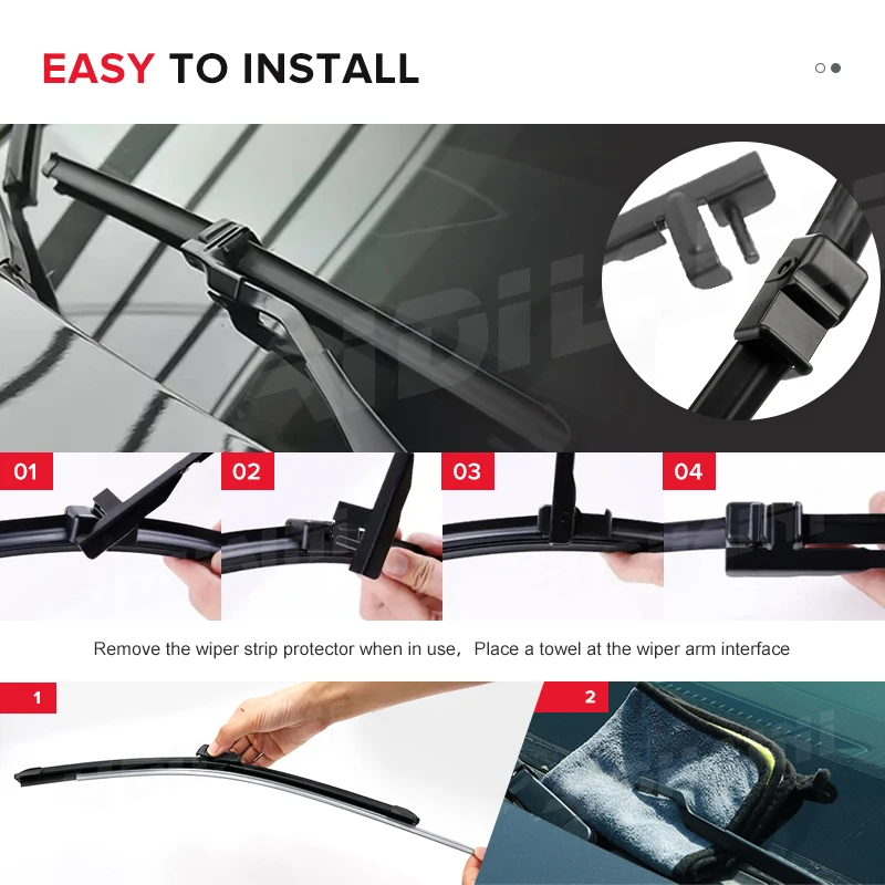MIDOON 26"+20"+13" LHD Windscreen Wiper Blades For BMW X3 F25 2010 2011 2012 2013 2014 2015 2016 2017 Front Rear Window 2