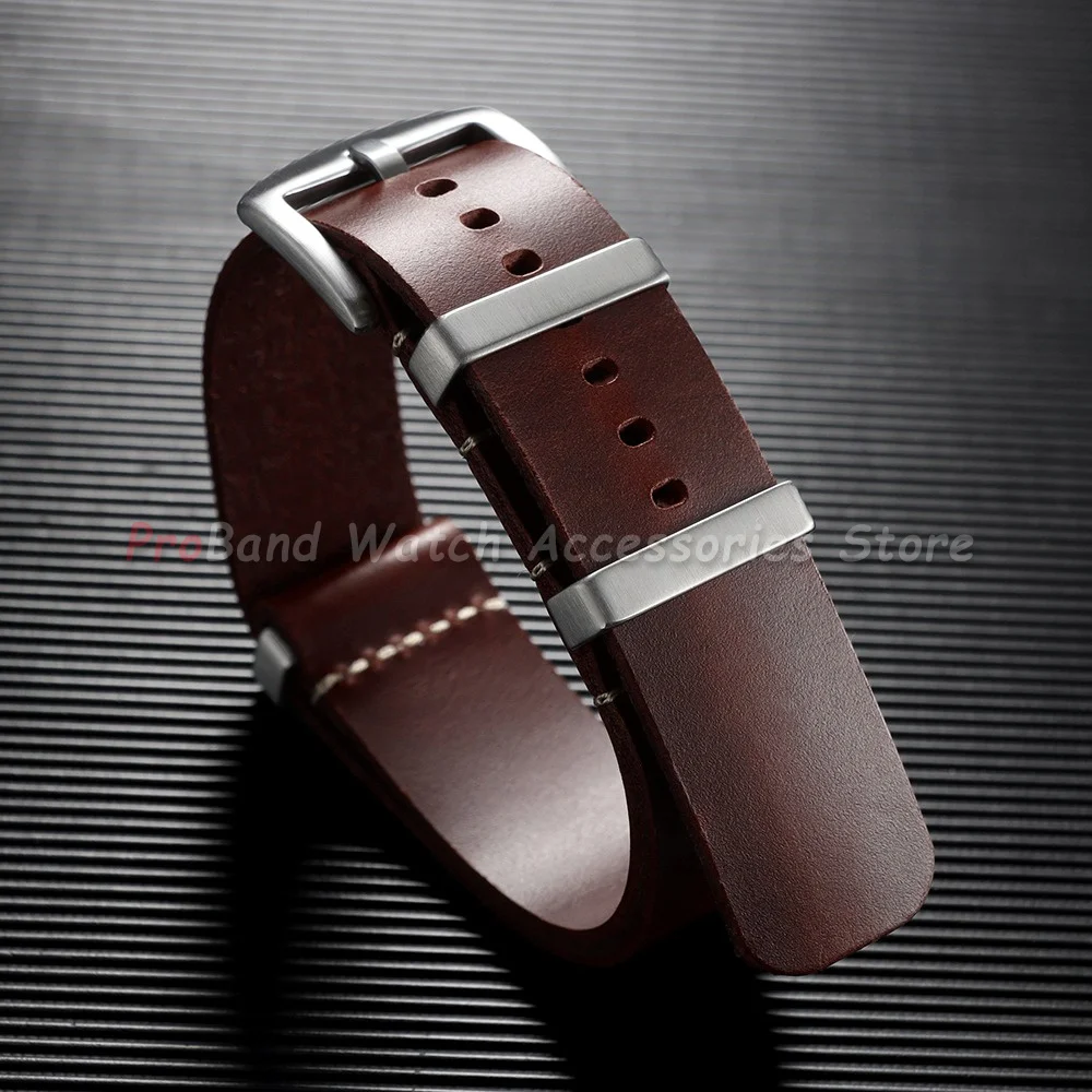 Premium Genuine Leather Adjustable Watch Strap - Elegant Replacement Bracelet Accessory