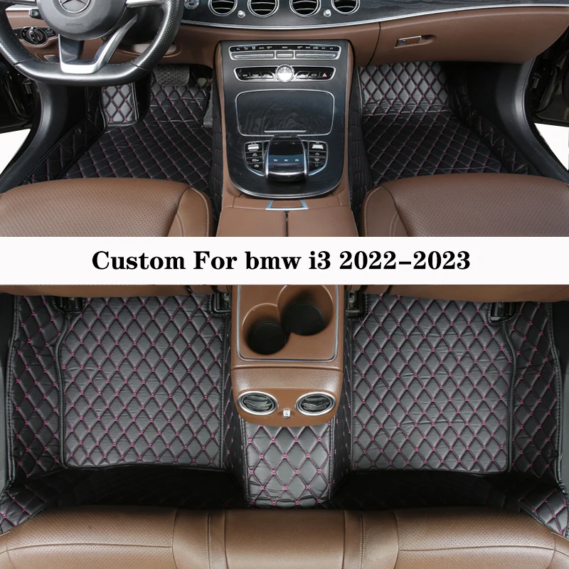 

Car Floor Mat For Custom For Bmw I3 2022 2023 Wear-Resistant Automobile Woman Leather Diamond Luxury Interior Auto Accessory