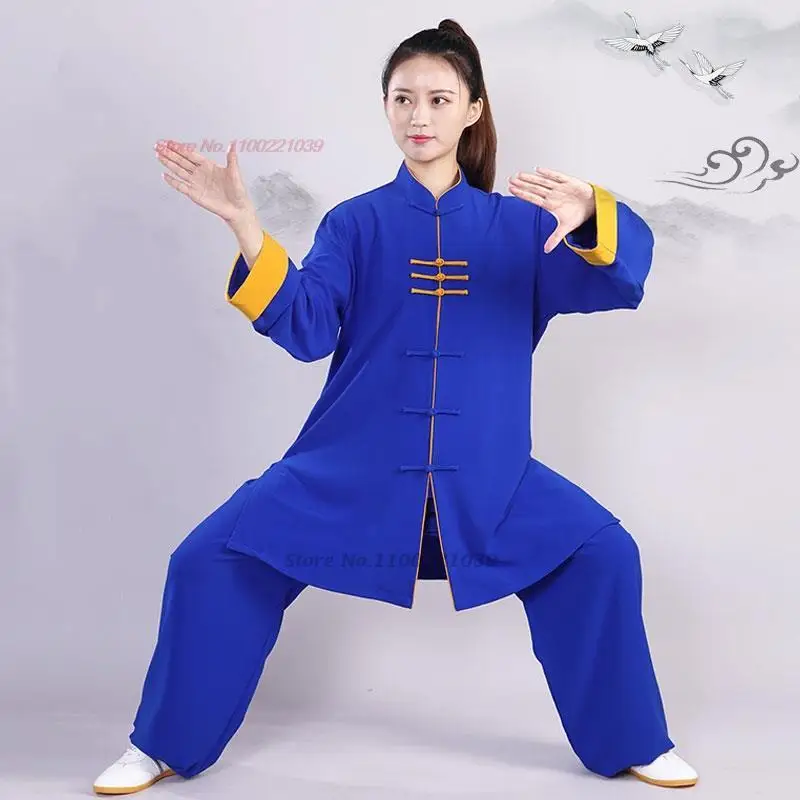 2024 Cinese Tai Chi Uniforme Tradizionale Wushu Taiji Morning Exercise Team Taichi Stage Team Performance Kungfu Tai Chi Uniform