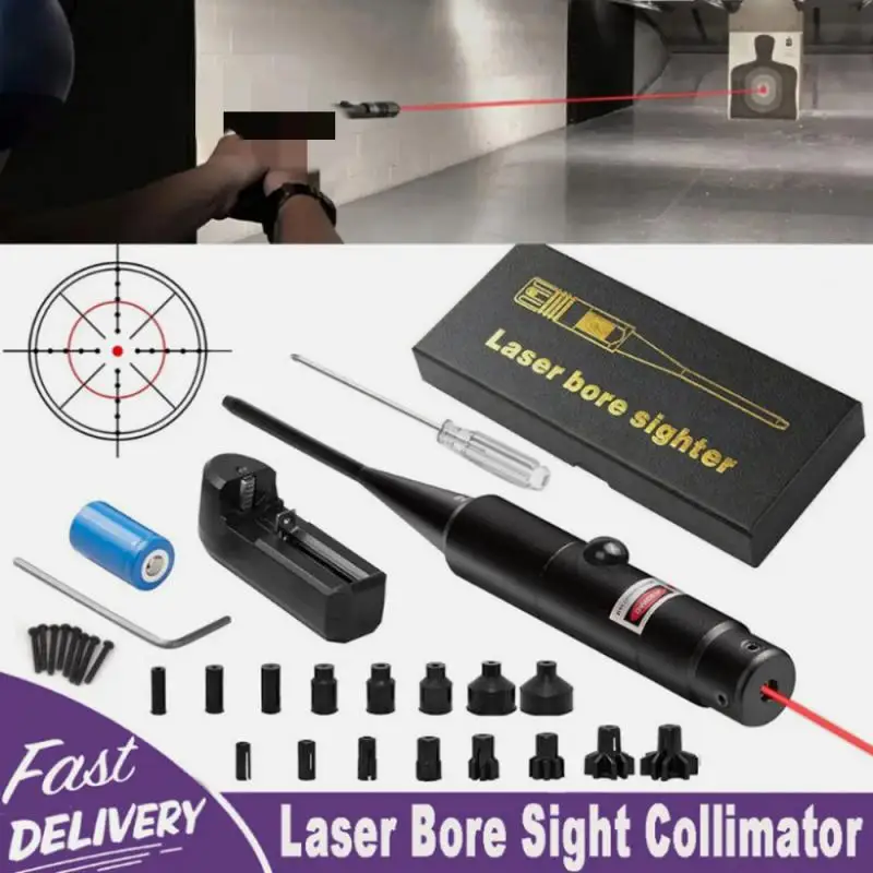 Laser Bore Sight Kit.177 .22 Caliber To 12GA Laser Pointer Collimator Universal Boresighter Battery Included