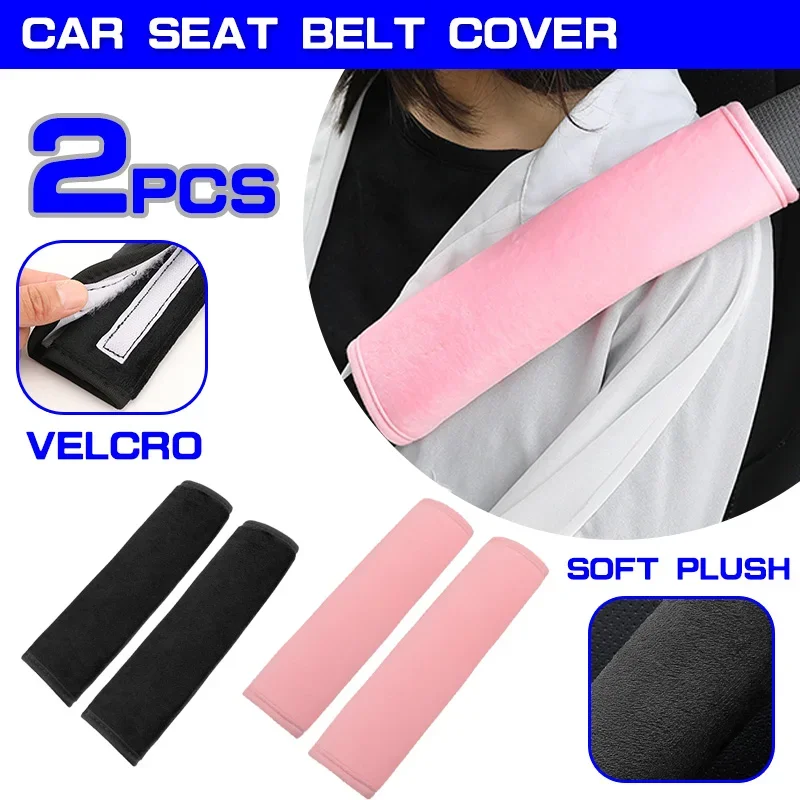 1/2Pcs Universal Comfortable Seat Belt Cover Adjustable Plush Car Safety Belt Cute Car Accessories Interior