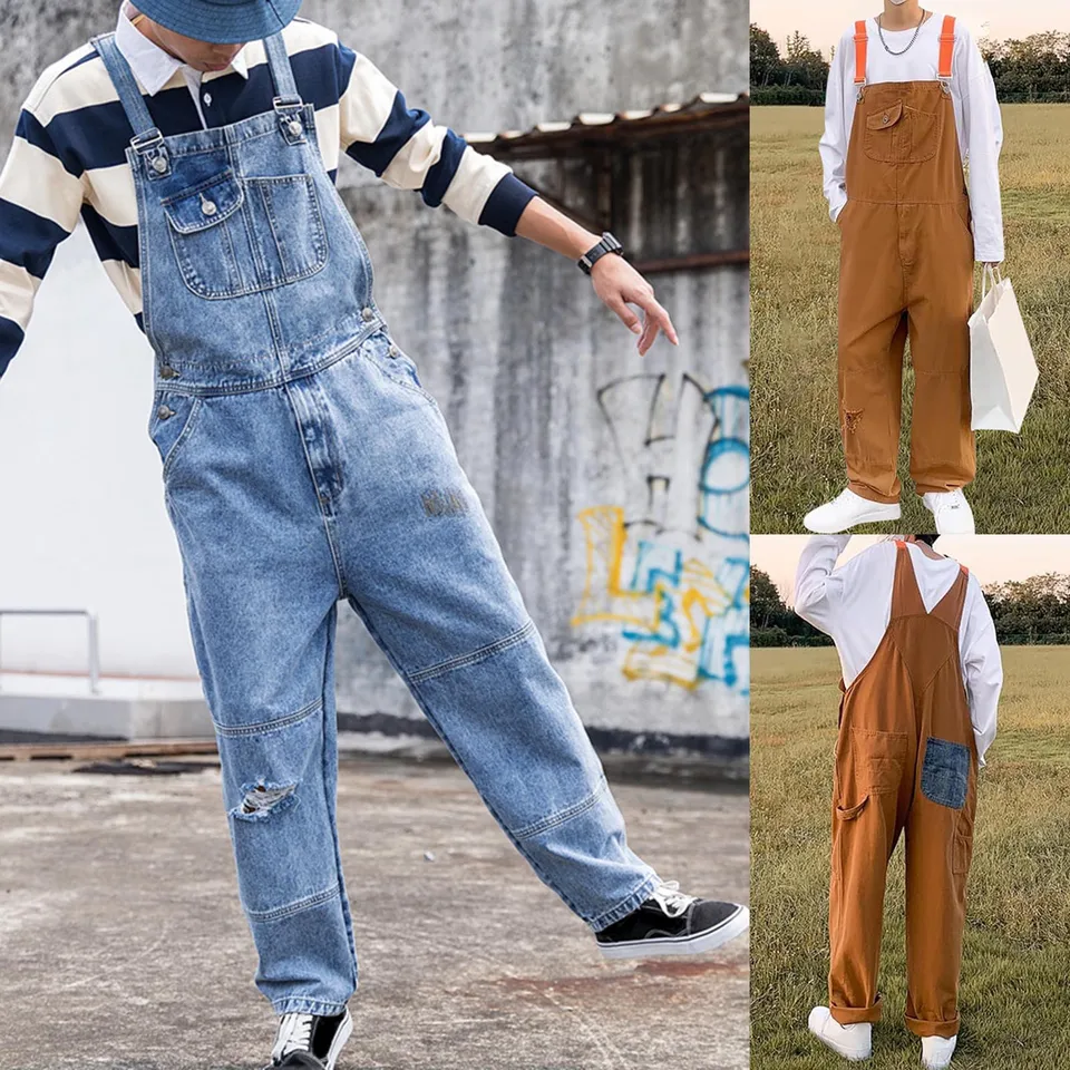 Men's Oversized Casual Denim Cargo Pants
