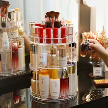 360 stopni obrót organizator przyborów do makijażu Box Organizer na kosmetyki Transparent Fashion Spin wielofunkcyjny odpinany akryl
