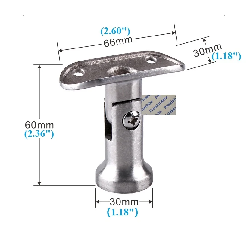 10Pcs Cast 304 Stainless Steel Handrail Post Support Adjustable variable Flat Saddle Bracket