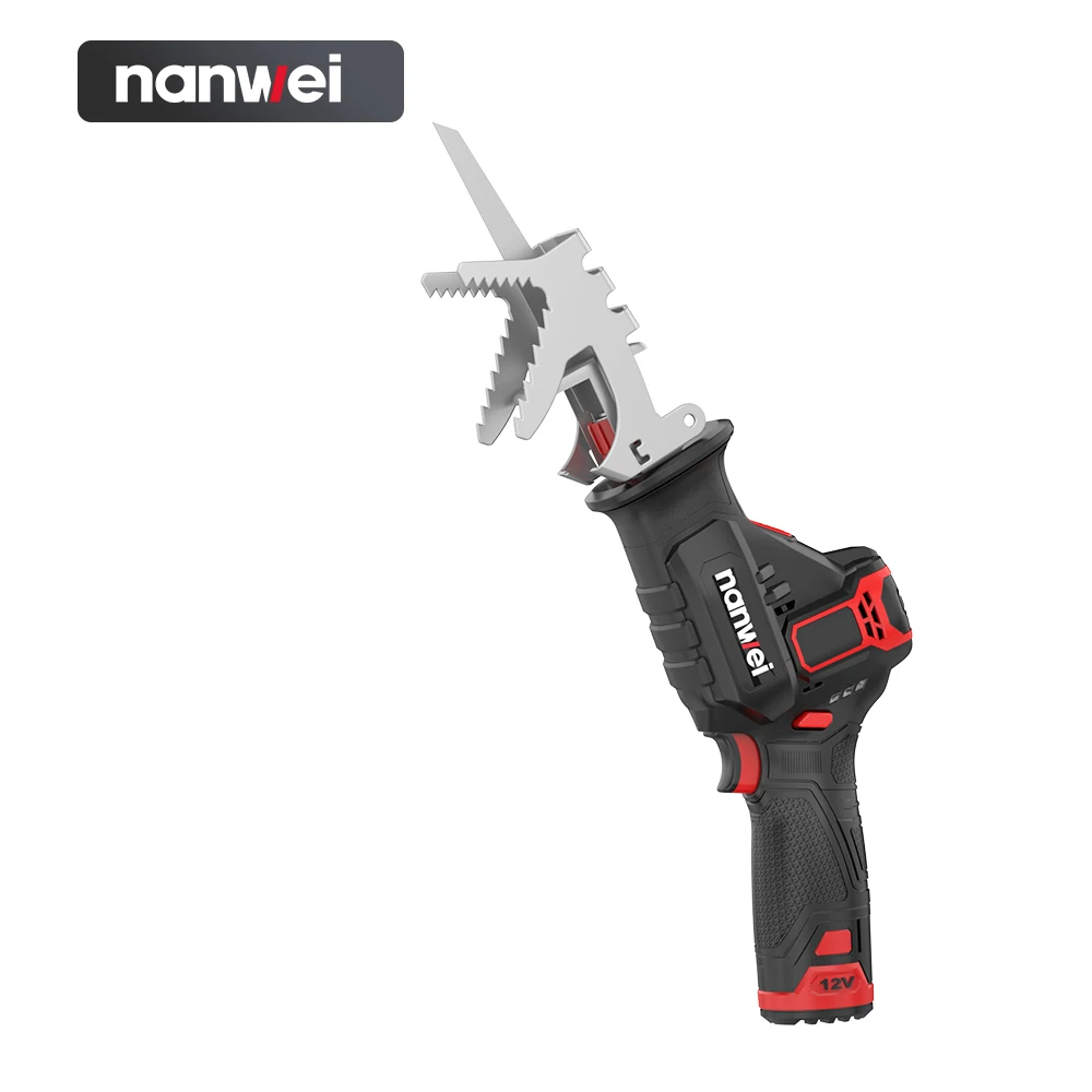 Nanwei 12V Cordless Mini Electric Saber Saw Reciprocating Saw Adjustable Speed Portable for Wood Metal Cutting