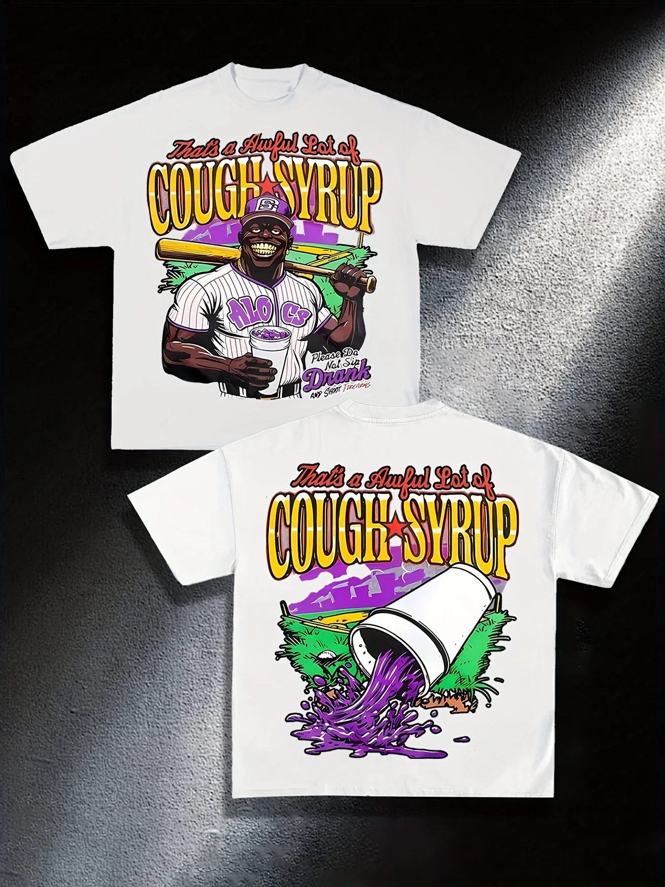 That's too much cough syrup baseball player leaking syrup pattern