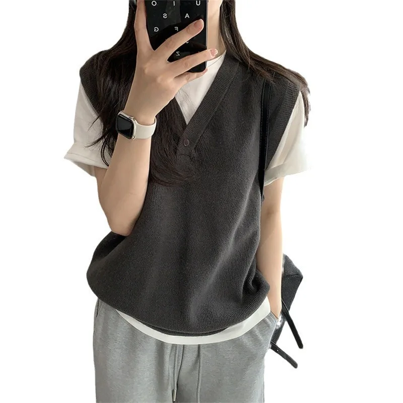 Women Autumn Sleeveless Knitwear Sweater Vest