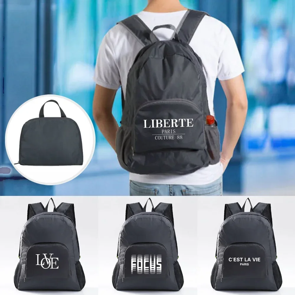 

Man Backpack Portable Daypack Mountaineering Pack Text Pattern Series Schoolbag Ultralight Hiking Outdoor Travel Storage Bags