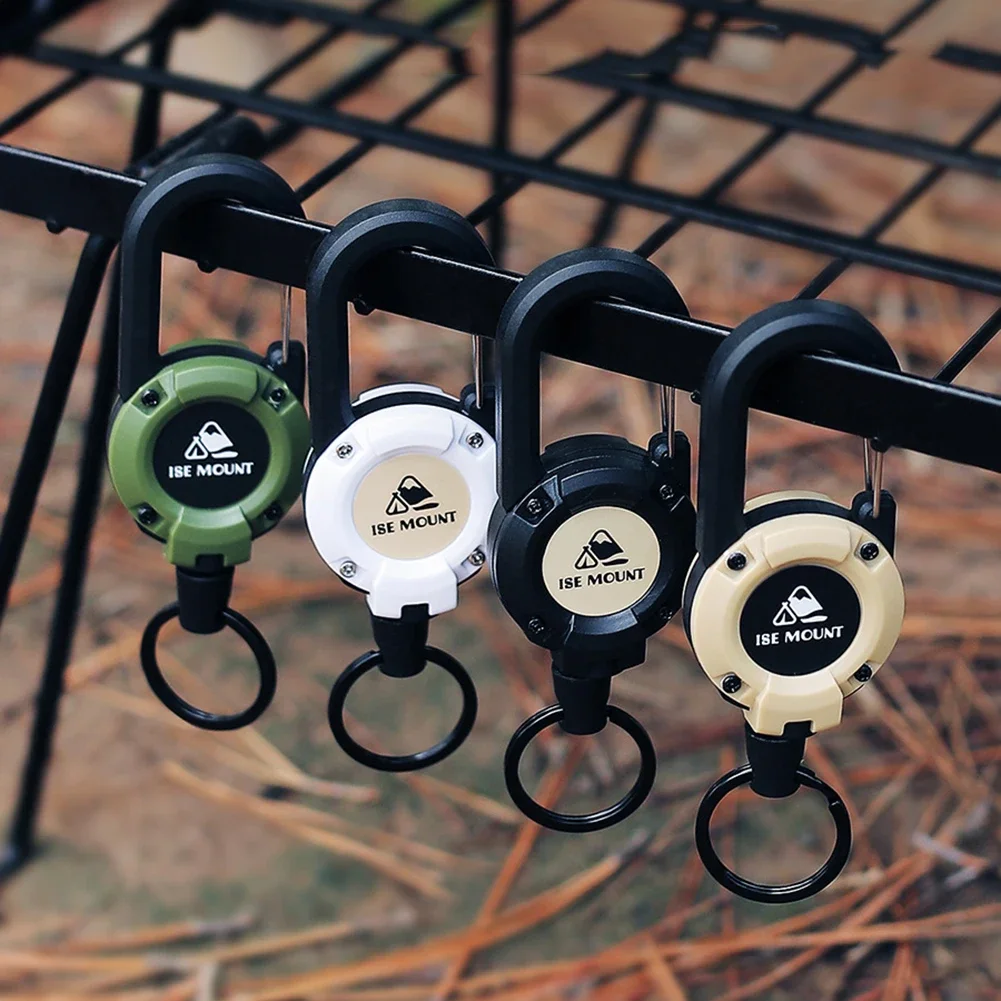 

Outdoor Retractable Carabiner Retractable Keychain Heavy Duty Badge Reel With Retraction Multitool Carabiner Camping Hiking Tool