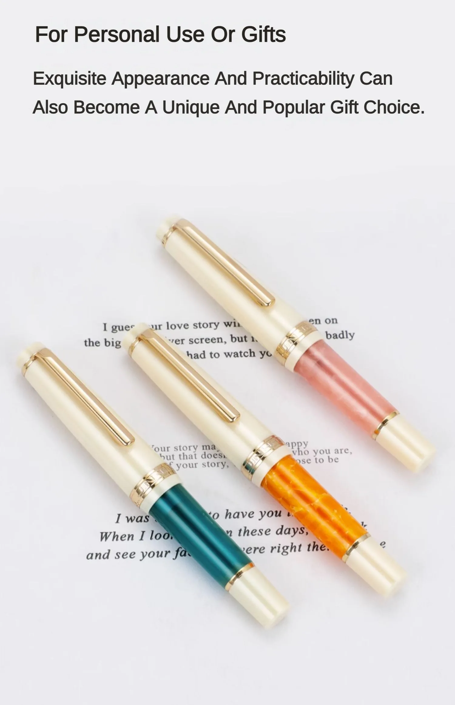 Jinhao 82 Mini Acrylic Fountain Pen - Cute Portable Calligraphy Pen for Office and School Supplies