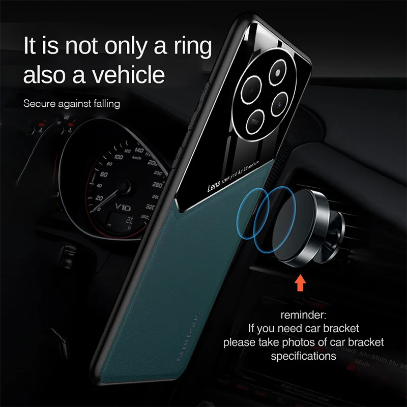 Phone Case Leather Phone Case For Xiaomi Redmi 14C Case Car Magnetic Holder Plexiglass Leather Phone Cover On Redmy 14C 14 C C14 Redmi14C 4G Shockproof Shell