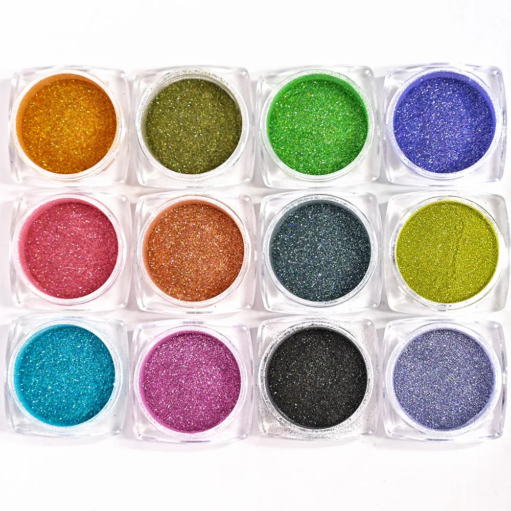 1 Box Iridescent Nail Powder Silver Black Colorful Glitter Holographic Gel  Polish Nail Art Decoration For Manicure Pigment Dust - AliExpress