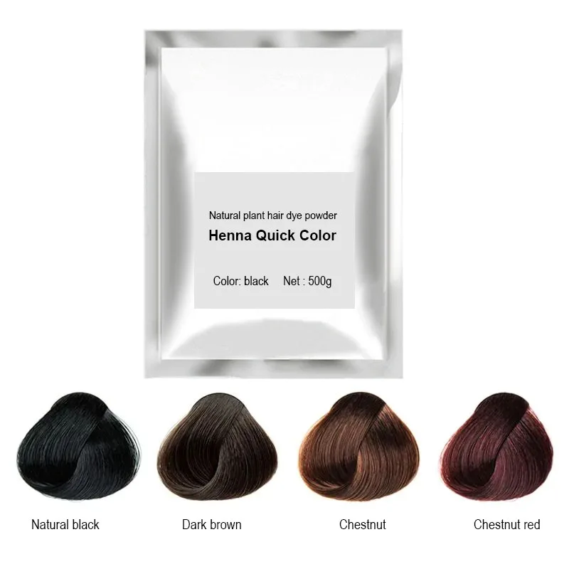 500g Henna Quick Color Powder Plant Hair Dye Covers White Hair Indian Hair Dye Black Chestnut Dark Brown Nourishing Hair organic henna plant hair dye black brown covering white hair nourishing natural gloss hair care 6 x 10g box