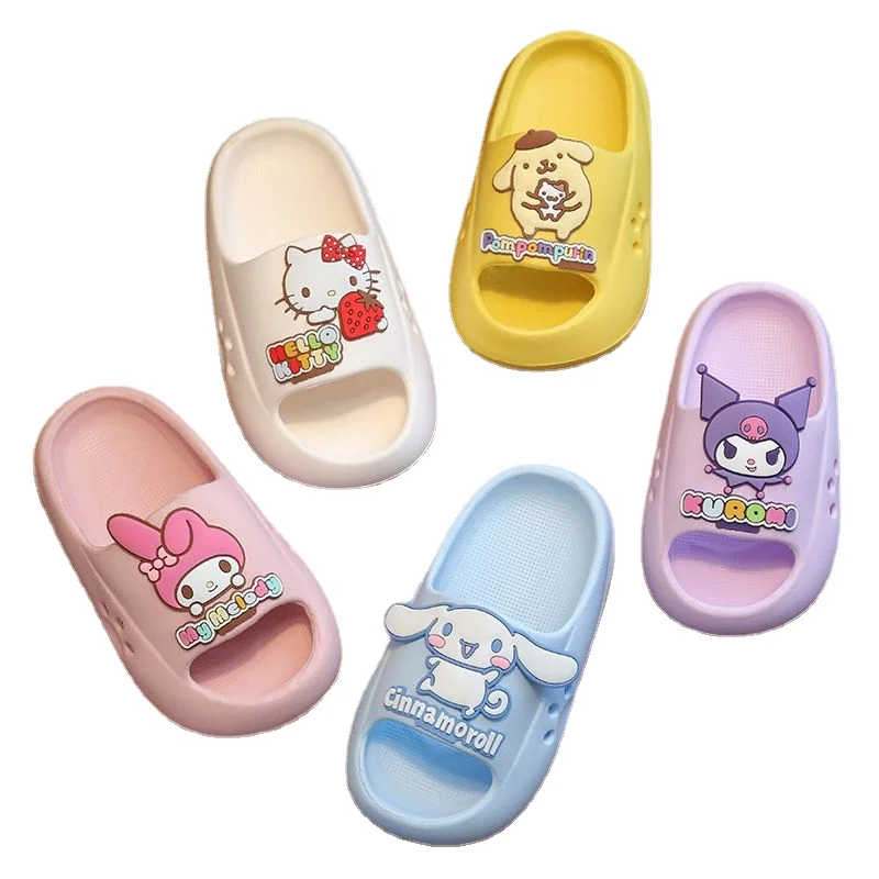 Sanrio Kawaii Cartoon Kuromi Cinnamon Roll Slippers Children's Indoor