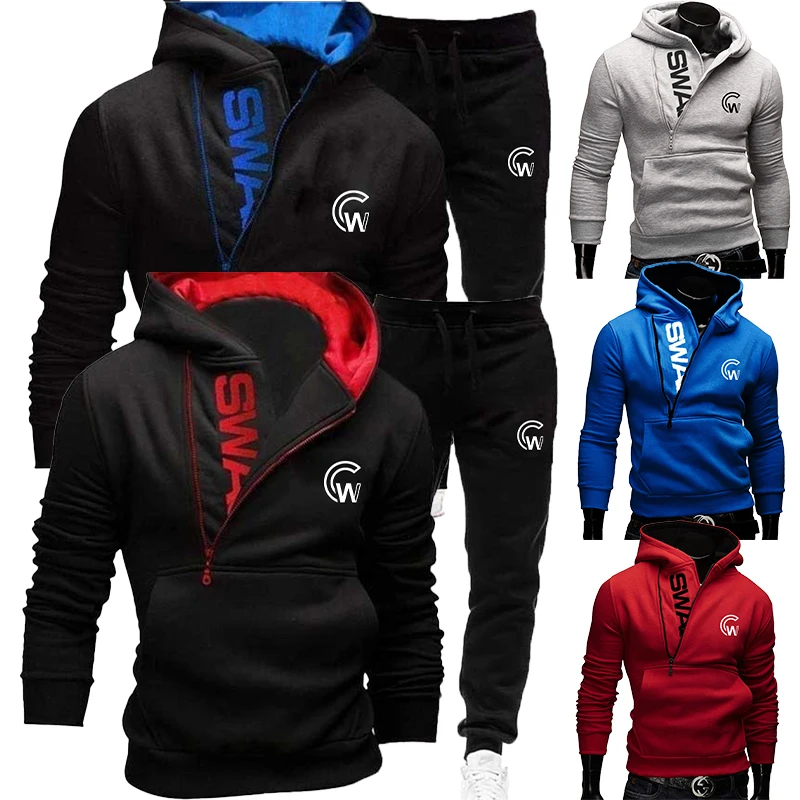 

Letter pullover hoodie printed zippered jacket men's clothing high necked hat men's clothing hooded sportswear