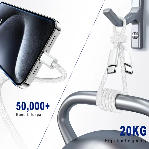 Type C to Type C Fast Charging PD 60W 1m 2m Mobile Phone Date Cable For Iphone15 16 17 Samsung Huawei USB C to C  Charger Cable - Image 6