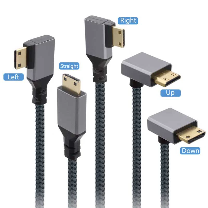 4K60Hz HDMI Male To Female Extension Cable Micro/Mini HDMI Compatible adapter left/right/up/down Extender Wire Cord hdmi cable