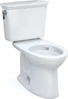 Drake Transitional Two-Piece Elongated 1.28 GPF Universal Height Toilet with CEFIONTECT, Cotton White 1