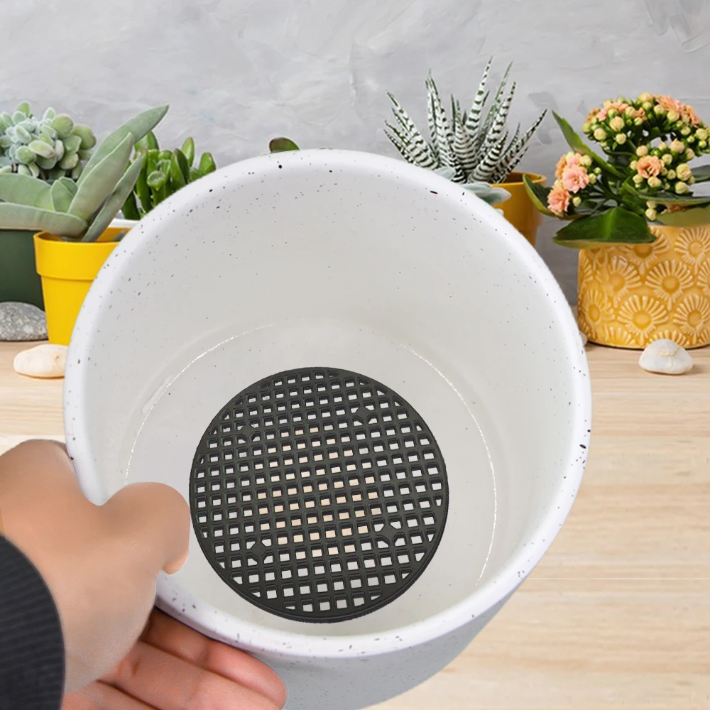 100 Retine Per Drenaggio Vasi – Tappetini In Plastica Per Bonsai, Diametro 4,5 Cm, Fori Per Scolo