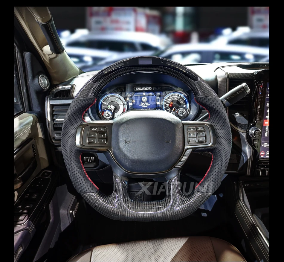 100% Carbon Fiber Steering Wheel For RAM 2018-2022 Customize Racing Wheel 38 - Racext 100% Carbon Fiber Steering Wheel For RAM 2018-2022 Customize Racing Wheel - - Racext 37