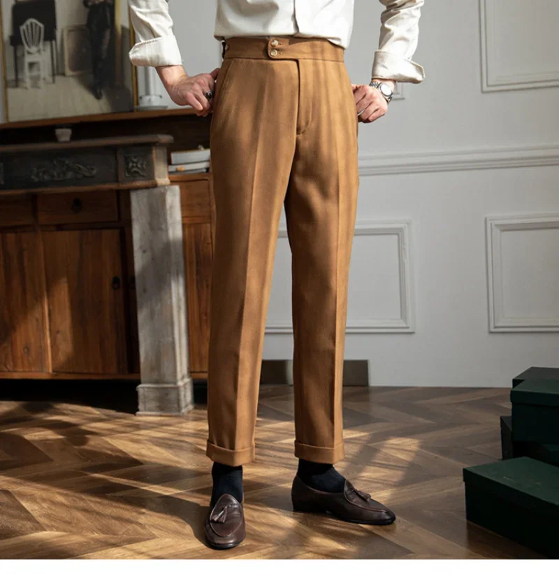 

Брюки мужские офисные, деловые повседневные штаны, британская Клубная одежда, 3 цвета