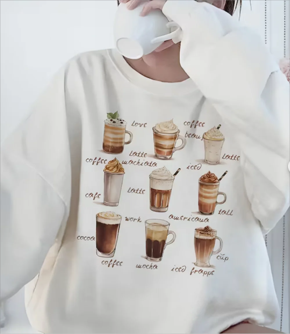Coffee Aesthetic Latte Sweatshirt Fall Clothing Gift For Coffee Lover Graphic Pullover Coffee Clothes Comfort Colors