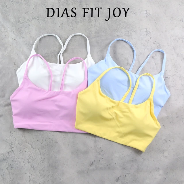 DIAS FIT JOY Women's Sports Bra with Removable Pads for Yoga Golf Cycling – High Support Workout Vest for Running & Fitness
