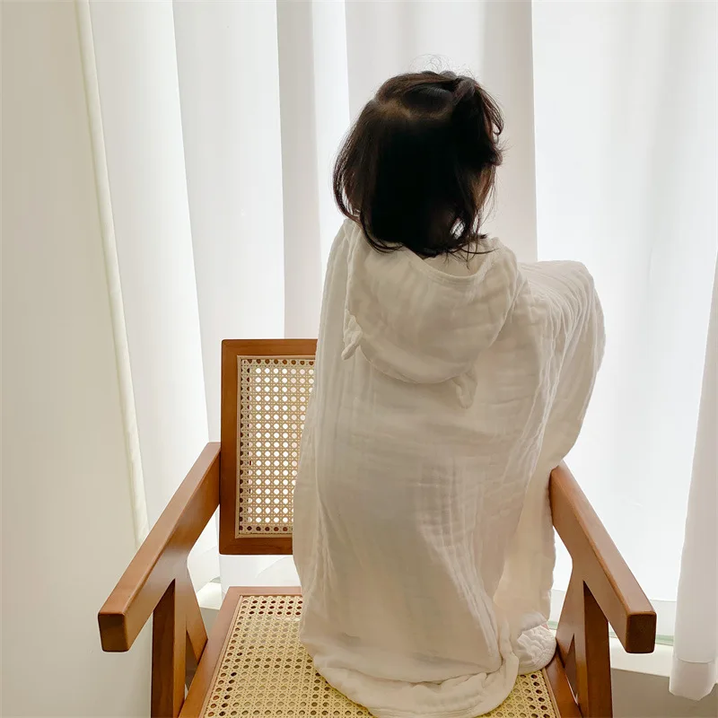 6Layers Children bathrobe Baby Bath Towel Robe Gown Kid Cotton Gauze Hooded Cape Poncho Cartoon Bear Cloak mantle Cloke