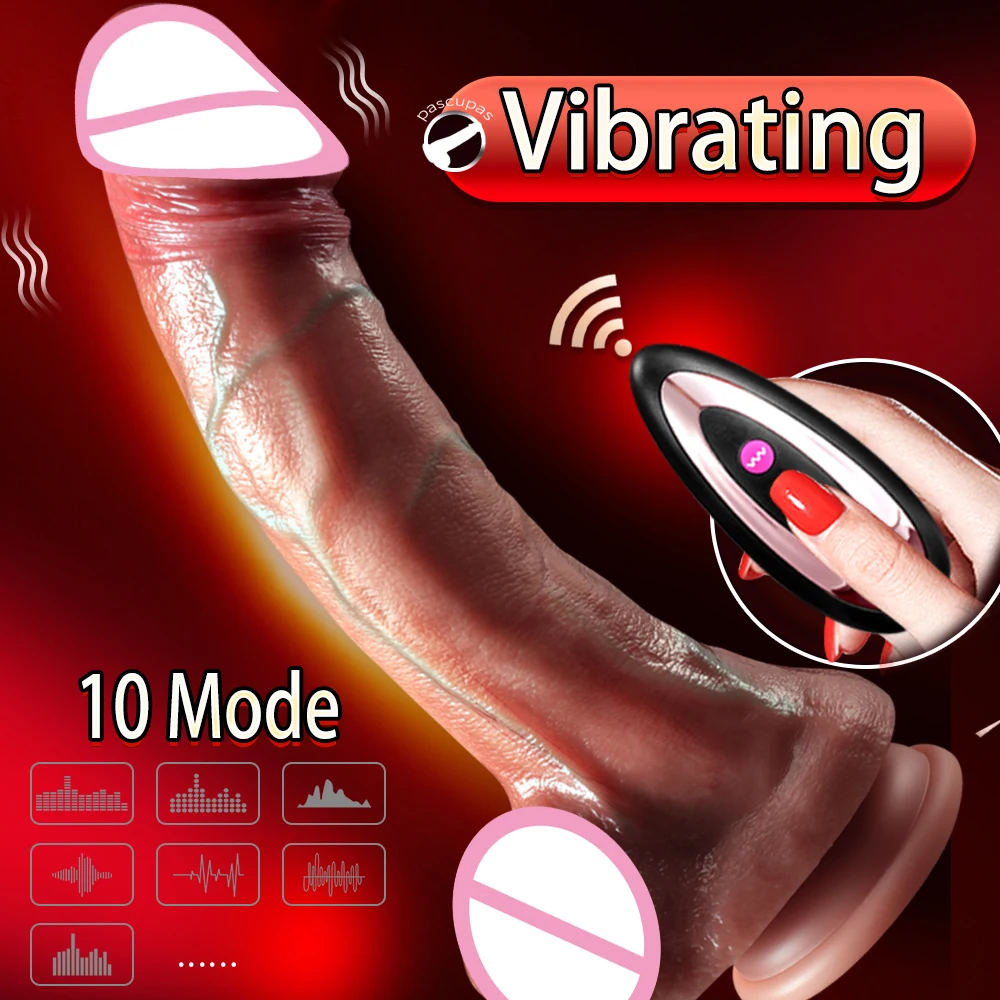 Big Dildo Vibrating Automatic Telescopic Heating Vibrators Penis With Suction Cup Realistic Dildos for Women Sex Toys for Womans