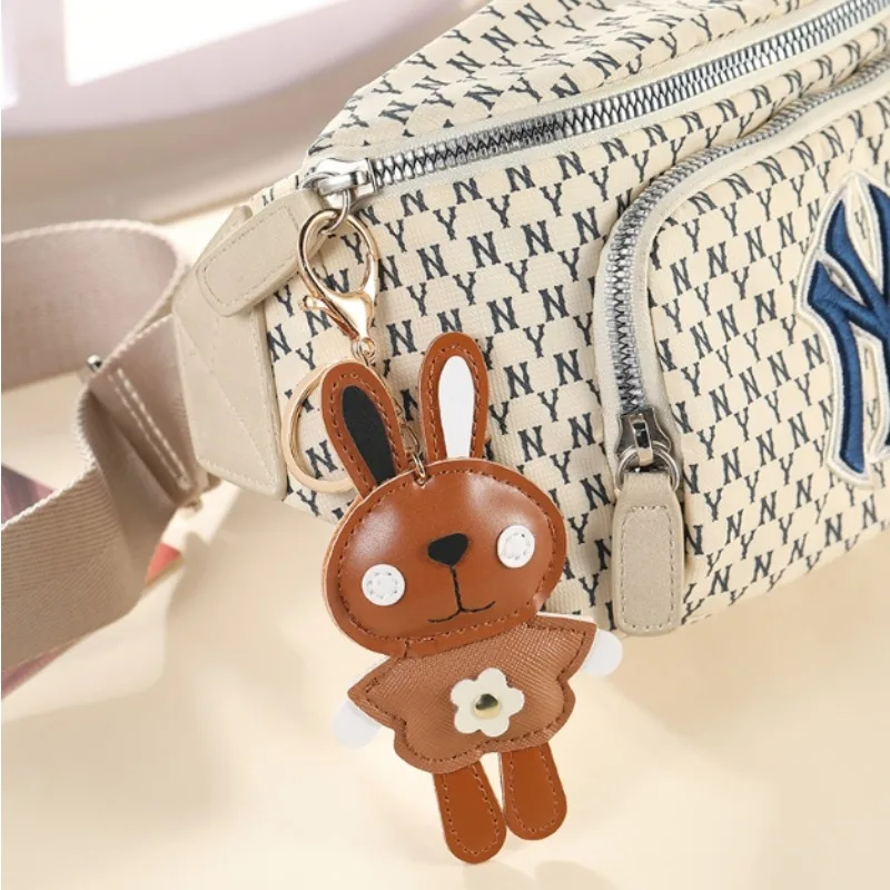 

Zodiac rabbit niche keychain pu leather pendant cute clothing accessories keychain student doll keychain