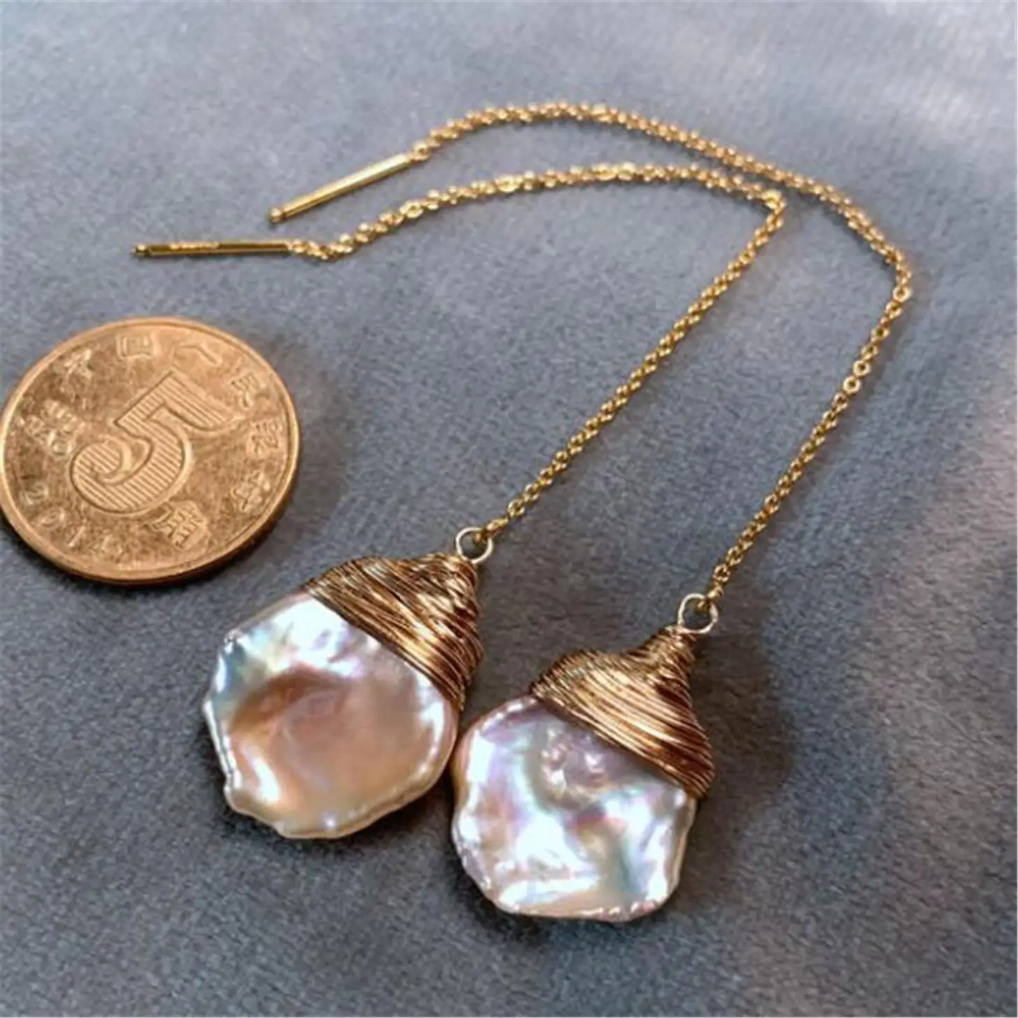 

Cultured Purple Pink Baroque Pearl Earrings 18K Ear Drop Dangle Dangle Handmade Diamond Children Men Women Office Silver