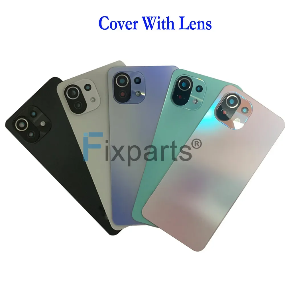 6.55" Back Glass Rear Cover For Xiaomi Mi 11 Lite Battery Door Housing Battery Back Cover With Adhesive Sticker M2101K9AG phone back cover,glass battery cover,glass phone back cover