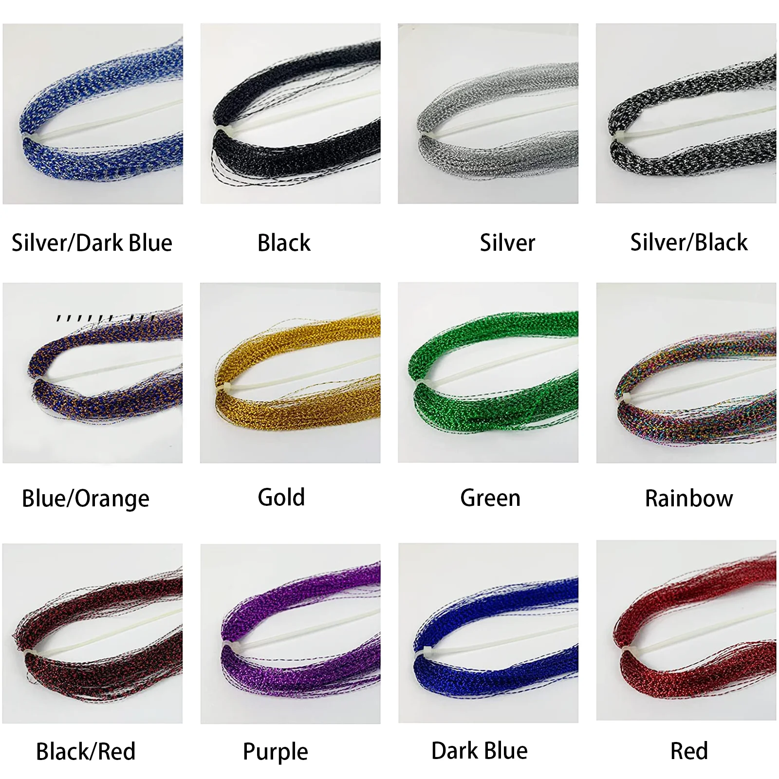 

Eupheng Crystal Flash Combo Kit 12 Colors Fly Tying Material Fishing Lure Making