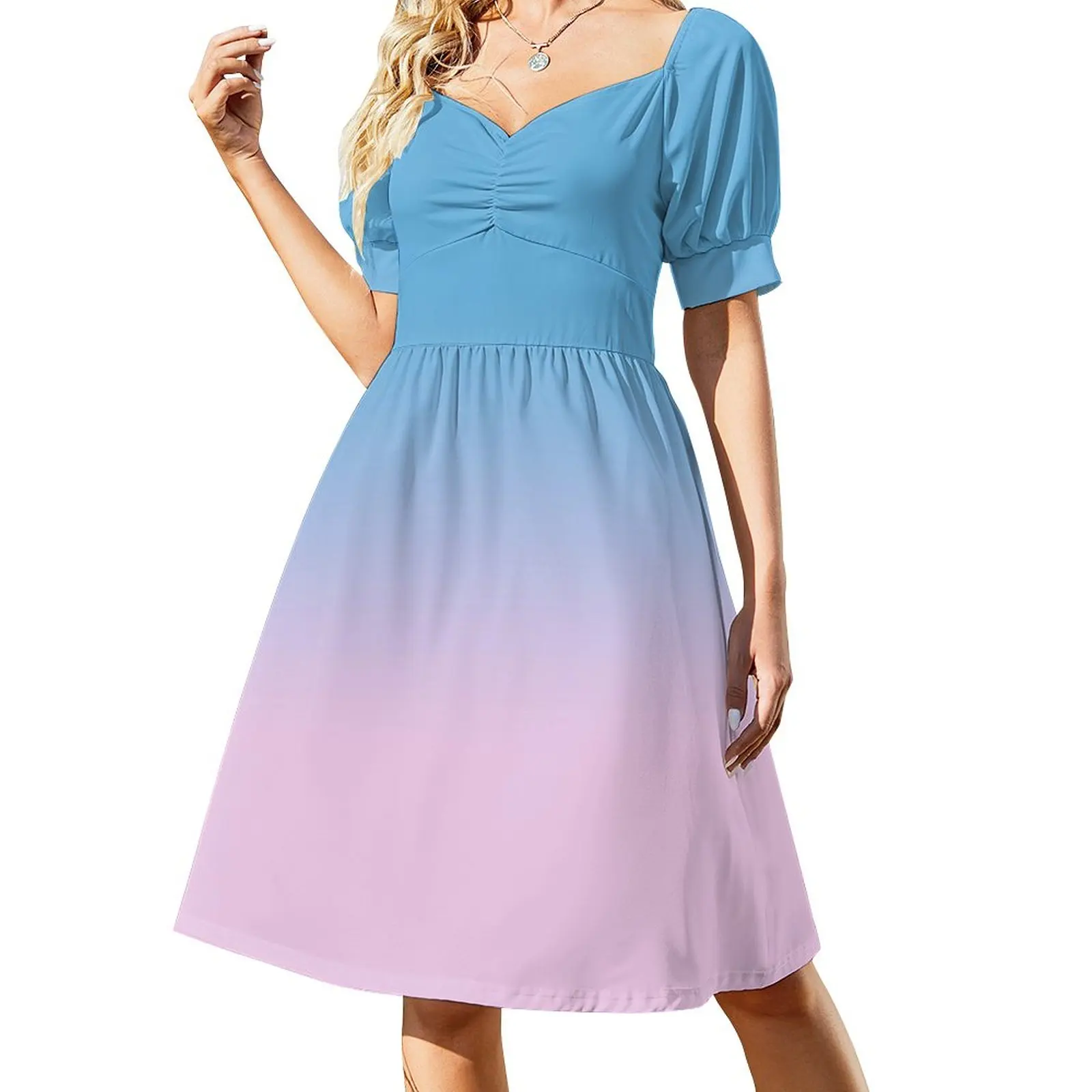 

Pastel blue and pink gradient Dress summer clothes Cocktail of dresses luxury woman evening dress